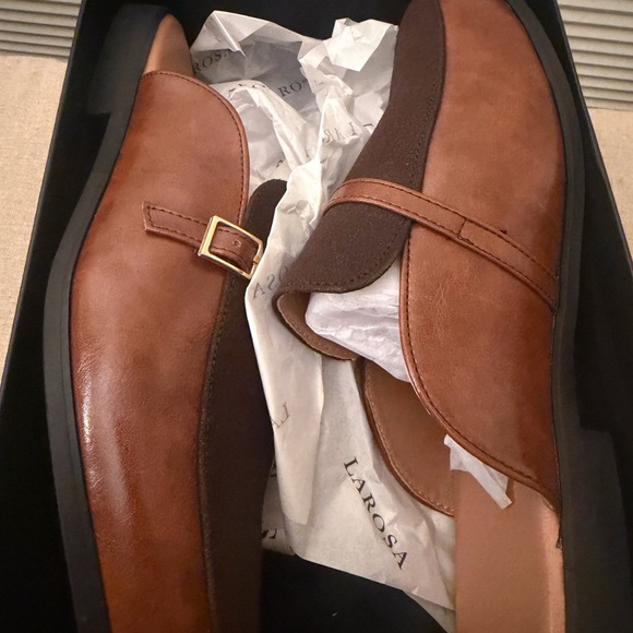 Men Larosa Italian leather Brown and Tan Loafers - Picture 2 of 4